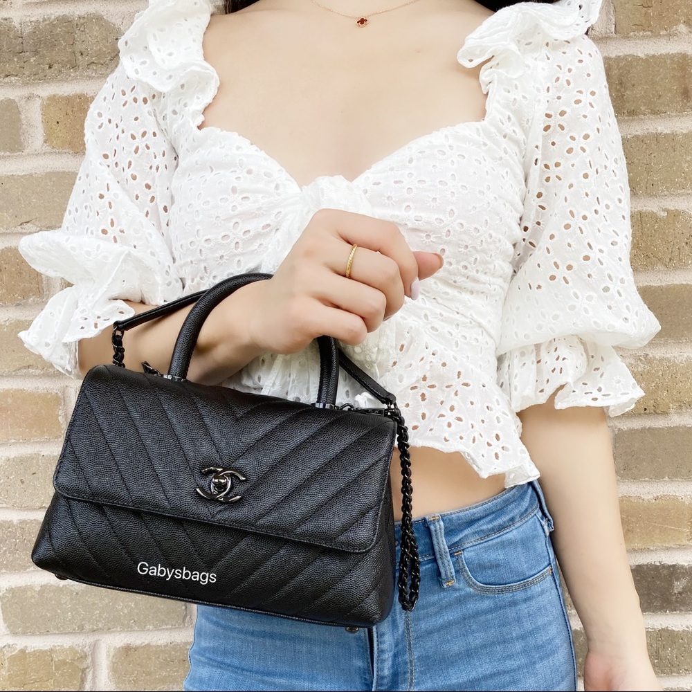 SOLD 😭 Chanel Coco Handle So black Classic Mini Flap Bag - Picture 5 of 8